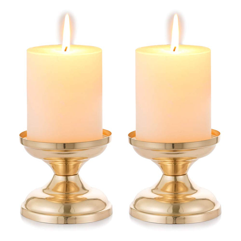 pillar candle holder centerpieces gold
