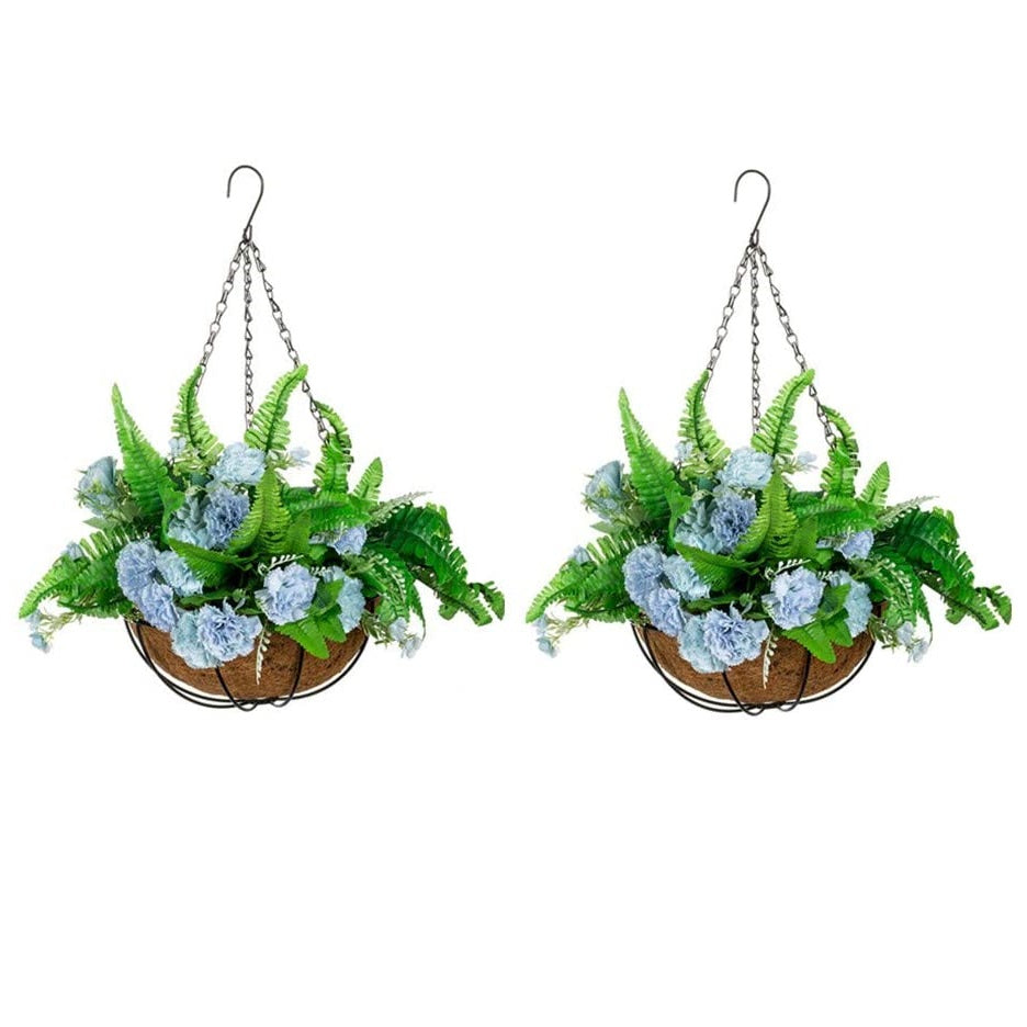 hanging outdoor pots for plants 2Pcs/set Outdoor Hanging Pots for Plants with Hanging Basket Liner, 14" / 35.5cm