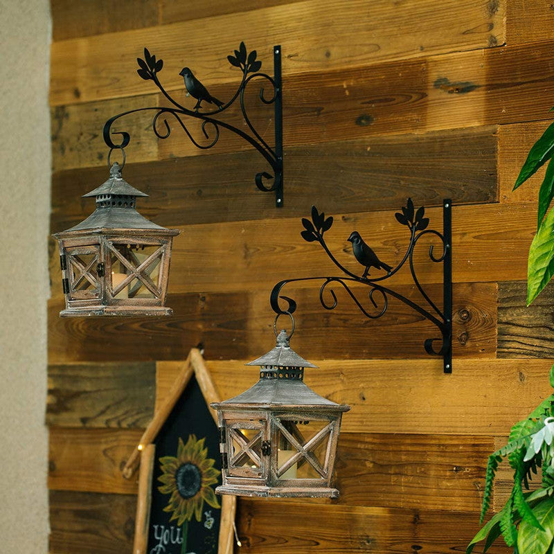 hanging planter hooks outdoor 2Pcs/set Hanging Basket Brackets, Wall Planter Hooks for Flower Pot Bird Feeder Wind Lanterns