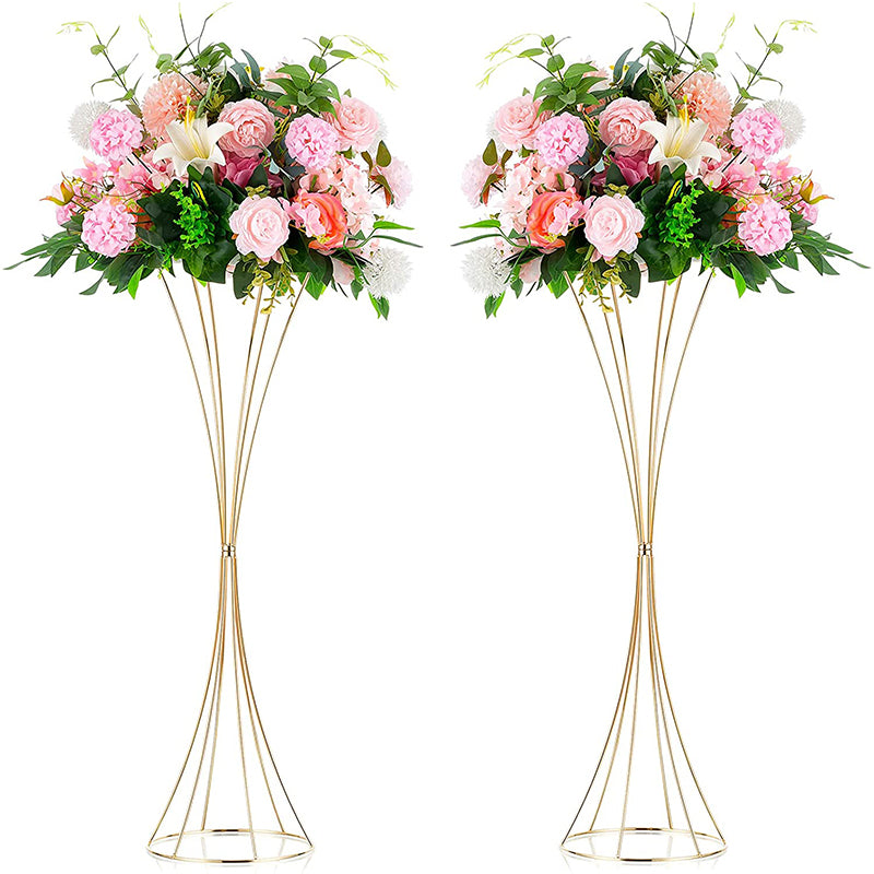 Gold Metallic Centerpieces Wholesale Floral Stand Wedding Flower