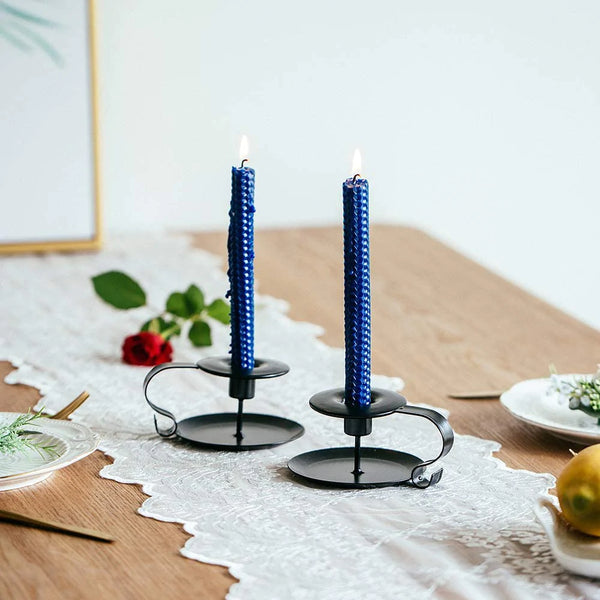 Nuptio Taper Candle Holders In Bulk Black Candlestick Holders Set of 30