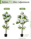 White Hydrangea Artificial Trees: 5ft Fake Silk Plants for Home Living Room Decor Indoor - Faux Hydrangeas with Pot for Front Door Porch Patio Entrance Decoration