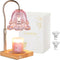 Candle Warmer Lamp with Timer : Flower Candle Warmer with 2 Bulbs Green Height Adjustable