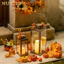 NUPTIO Lantern Outdoor for Candle Black: 24cm Tall Living Room Garden Candle Lanterns Hanging Indoor Outside Decorative Memorial Metal Glass Christmas Halloween Wedding Centrepieces Black Ornament