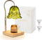 Candle Warmer Lamp with Timer : Flower Candle Warmer with 2 Bulbs Green Height Adjustable