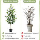 Artificial Tree Plants Outdoor: 4.9ft Tall Fake Camellia Flower Trees for Home Front Porch Decor