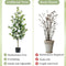Artificial Tree Plants Outdoor: 4.9ft Tall Fake Camellia Flower Trees for Home Front Porch Decor