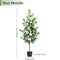 Artificial Tree Plants Outdoor: 4.9ft Tall Fake Camellia Flower Trees for Home Front Porch Decor