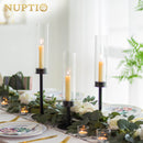 Nuptio Candlestick Holder Tall Hurricane Candle Holder Set of 3