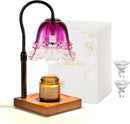 Candle Warmer Lamp with Timer : Flower Candle Warmer with 2 Bulbs Green Height Adjustable
