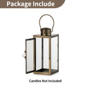 NUPTIO Lantern Outdoor for Candle Black: 24cm Tall Living Room Garden Candle Lanterns Hanging Indoor Outside Decorative Memorial Metal Glass Christmas Halloween Wedding Centrepieces Black Ornament