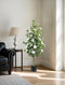Artificial Tree Plants Outdoor: 4.9ft Tall Fake Camellia Flower Trees for Home Front Porch Decor - Faux White Rose Plants with Pot for Patio Yard Indoor Living Room