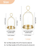 NUPTIO Glass Lanterns Decorative Outdoor, Gold Hurricane Candle Holders