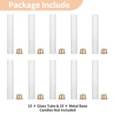NUPTIO Hurricane Glass Candle Holders, Set of 10 Gold Taper Candle Holders