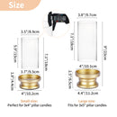 NUPTIO Hurricane Glass Candle Holders for Pillar - Matte Gold - Set of 2