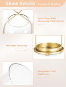 NUPTIO Glass Lanterns Decorative Outdoor, Gold Hurricane Candle Holders