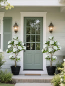 White Hydrangea Artificial Trees: 5ft Fake Silk Plants for Home Living Room Decor Indoor - Faux Hydrangeas with Pot for Front Door Porch Patio Entrance Decoration