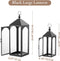Large Outdoor Lanterns for Porch: 23" & 17" Set of 2 Floor Lantern Decorative Indoor with Glass Candle Holder
