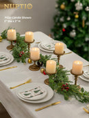 NUPTIO Gold Candle Holders for Pillar: Antique Brass Cast Iron Candle Stand