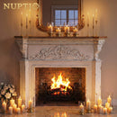 NUPTIO Hurricane Glass Candle Holders for Pillar - Matte Gold - Set of 2