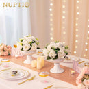 NUPTIO White Flower Centerpieces for Wedding Tables, Artificial Flower Ball | 10 Pcs 9.5 inch, Fake Floral Rose Arrangement for Birthday Party,... image 4