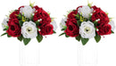 NUPTIO White Flower Centerpieces for Wedding Tables, Artificial Flower Ball | 10 Pcs 9.5 inch, Fake Floral Rose Arrangement for Birthday Party,...