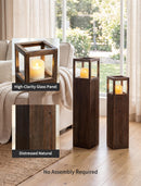 NUPTIO Wooden Floor Candle Holders: 34/26 inch Set of 2 Large Lanterns