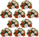 NUPTIO White Flower Centerpieces for Wedding Tables, Artificial Flower Ball | 10 Pcs 9.5 inch, Fake Floral Rose Arrangement for Birthday Party,...
