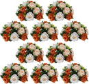 NUPTIO Terracotta Flower Ball Centerpieces: Floral Arrangements for Fall 10 Pcs+Terracotta & Champagne & Creamy White