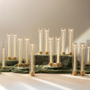 NUPTIO Hurricane Glass Candle Holders, Set of 10 Gold Taper Candle Holders