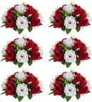 NUPTIO White Flower Centerpieces for Wedding Tables, Artificial Flower Ball | 10 Pcs 9.5 inch, Fake Floral Rose Arrangement for Birthday Party,...