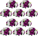 NUPTIO White Flower Centerpieces for Wedding Tables, Artificial Flower Ball | 10 Pcs 9.5 inch, Fake Floral Rose Arrangement for Birthday Party,...