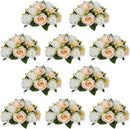 NUPTIO White Flower Centerpieces for Wedding Tables, Artificial Flower Ball | 10 Pcs 9.5 inch, Fake Floral Rose Arrangement for Birthday Party,...