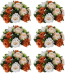 NUPTIO White Flower Centerpieces for Wedding Tables, Artificial Flower Ball | 10 Pcs 9.5 inch, Fake Floral Rose Arrangement for Birthday Party,...