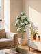White Hydrangea Artificial Trees: 5ft Fake Silk Plants for Home Living Room Decor Indoor - Faux Hydrangeas with Pot for Front Door Porch Patio Entrance Decoration