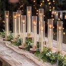 NUPTIO Hurricane Glass Candle Holders, Set of 10 Gold Taper Candle Holders 10