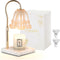 Candle Warmer Lamp with Timer : Flower Candle Warmer with 2 Bulbs Green Height Adjustable