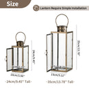 Candle Lantern Decorative Indoor，Outdoor Lanterns for Fall front Porch Patio Decor Set of 2