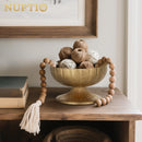 Distressed Gold Metal Compote Bowl Decorative - 7" Wide Brass Pedestal Vase，2pcs/10pcs