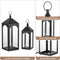 Large Outdoor Lanterns for Porch: 23" & 17" Set of 2 Floor Lantern Decorative Indoor with Glass Candle Holder