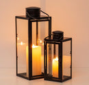 Candle Lantern Decorative Indoor，Outdoor Lanterns for Fall front Porch Patio Decor Set of 2