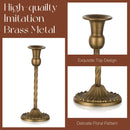 Set of 10 Gold Brass Candlestick Holders, Tall Vintage Metal Taper Candle Holders for Dinning Table Centerpiece Mantel Decoration