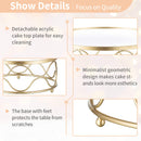 NUPTIO Cupcake Stand Round Gold: Metal Cake Stands for Afternoon Tea 8.66in Diameter Geometric Dessert Display Tray