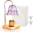Candle Warmer Lamp with Timer : Flower Candle Warmer with 2 Bulbs Green Height Adjustable