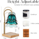 Candle Warmer Lamp with Timer : Flower Candle Warmer with 2 Bulbs Green Height Adjustable