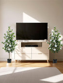 Artificial Tree Plants Outdoor: 4.9ft Tall Fake Camellia Flower Trees for Home Front Porch Decor - Faux White Rose Plants with Pot for Patio Yard Indoor Living Room