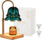 Candle Warmer Lamp with Timer : Flower Candle Warmer with 2 Bulbs Green Height Adjustable
