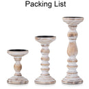 Farmhouse Wood Candle Holders for Pillar Candles， Rustic Wooden Pillar Candles Holder Set of 3