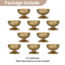 Distressed Gold Metal Compote Bowl Decorative - 7" Wide Brass Pedestal Vase，2pcs/10pcs