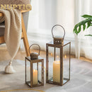 Candle Lantern Decorative Indoor，Outdoor Lanterns for Fall front Porch Patio Decor Set of 2